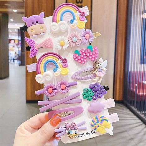 Juego de 14 pinzas para el cabello de bebé niña, accesorios coloridos y adorables Multicolor (1/5)