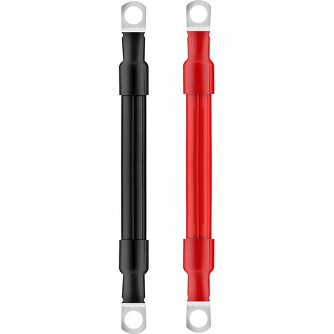 Cable Batterie Voiture 30cm Cable Onduleur de Batterie 2AWG 12V Cable de Batterie avec M10 Cosses à illets pour Camion Auto Moto Marine Solaire Rouge et Noir 2 Pièces (1/4)