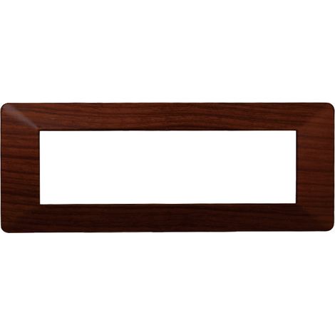 Placca compatibile Vimar Plana 7 moduli plastica colore radica Ettroit EV83703 (1/5)