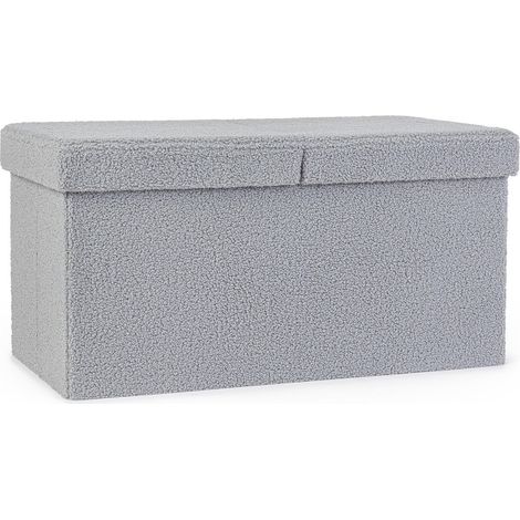 Poltrona Pouf "Joris" per interno, con struttura in mdf -Quadrato / Bianco (1/4)