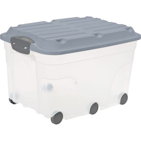 Rotho Aufbewahrungsbox mit Deckel 59,5 x 40 x 37 cm misty blau Aufbewahrungsbox