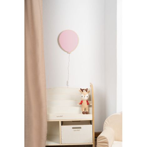 Lámpara de madera con forma de globo para habitación infantil - lámpara de noche infantil - rosa - tupti.lights (1/5)