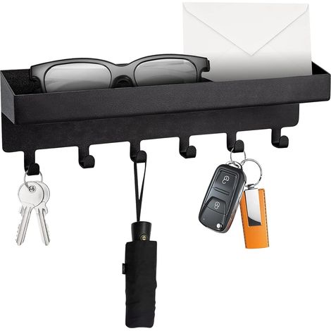 Estante Para Llaves MINKUROW Con Almacenamiento - Soporte De Pared Para Llaves - Gancho De Pared Con 6 Ganchos Y Soporte Para Llaves - Fácil De Usar, Se Usa Para Clasificar Llaves Y Artículos Pequeños (1/5)