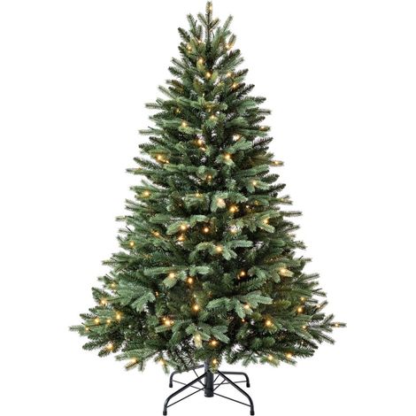 Primaster Weihnachtsbaum 1,5 m grün beleuchtet 200 Lichter warmweiß Weihnachtsbaum (1/3)