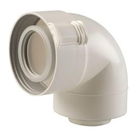 Ubbink Rolux coude d'évacuation des fumées 80/125mm 87° PP, concentrique blanc