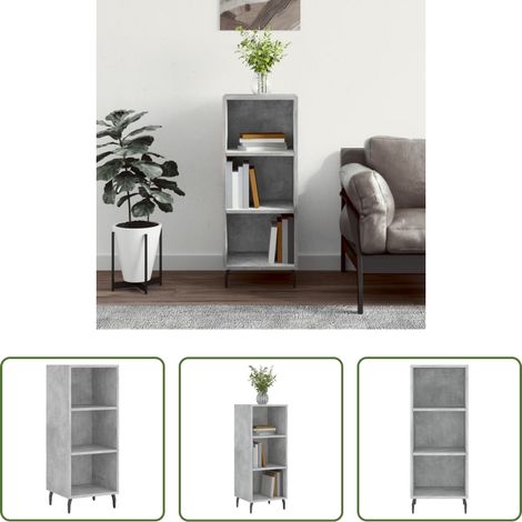 Betonfarbe - Sideboard Betongrau 34,5x32,5x90 cm Holzwerkstoff (1/5)