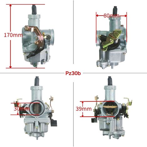 PZ30B für Motorräder der Modelle CG175-CG250, QR250, TX250, CB200 und TMX200XR mit Vergaser. (1/4)