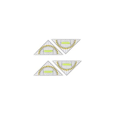 Équerre 4 pièces avec poignée de 16 cm, gabarit géométrique flexible, règle triangulaire, équerre pour l'école primaire, pour une utilisation au bureau de l'école