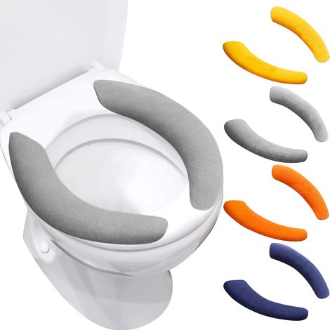 Beheizbares Toilettensitzkissen, Set mit 4 Paaren, waschbar und wiederverwendbar, ideal für den Winter.