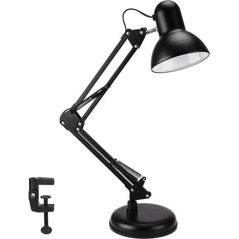 Desk lamp with LED bulb and clamp, metal frame, adjustable position, for home and office (1/5)
