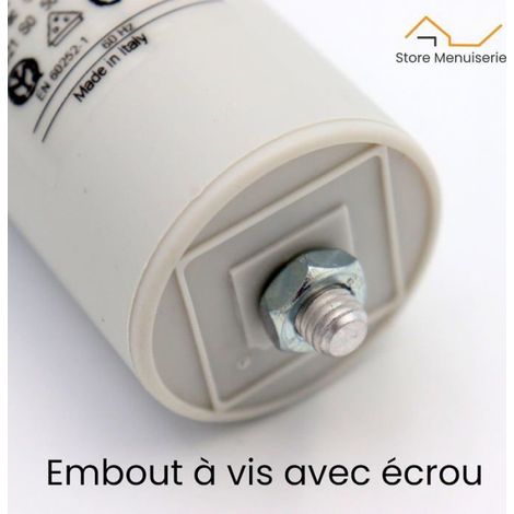 Condensateur - 40 µF - 450 V - Pour Moteurs De Volets Roulants - Dimensions 45 x 96 mm - Vis M8 Écrou - Unité (1/5)
