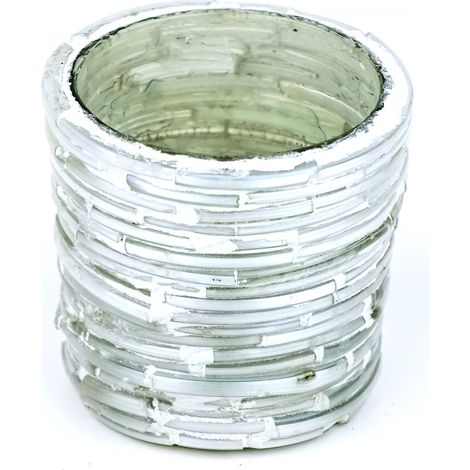Teelicht Mosaik Grau rund Ø 6 cm - Glas