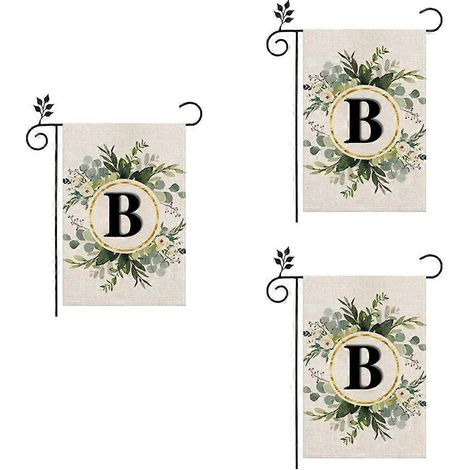 Drapeau de jardin en lin B, double couche, lettres recto-verso (1/5)