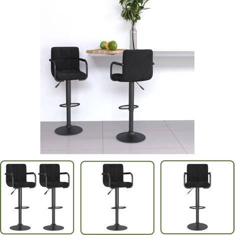 Tabourets de bar design avec accoudoir velours noir Konfa (1/5)