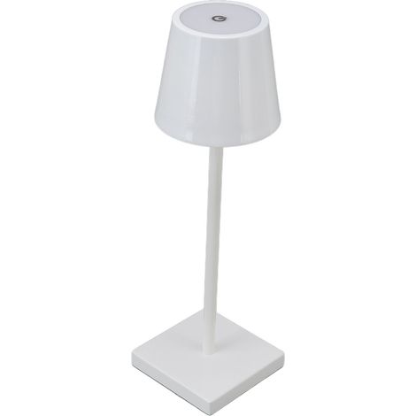 Lampe tactile LED moderne et simple, rechargeable, haute luminosité, à intensité variable, sans fil, pour restaurant et bar, blanche. (1/5)