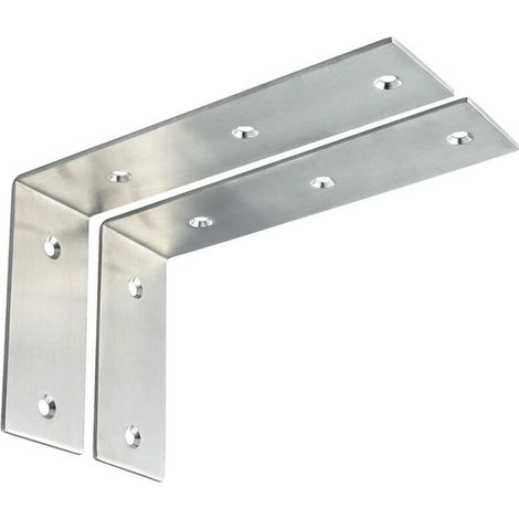 Green Mobility-Support d'Étagère d’Élargissement Support d'Angle Brace de Tablette Réglable Murale à Suspendre en Verre/Bois avec Vis, Finition Brossée en Acier Inoxydable, 2 Pcs (1/5)