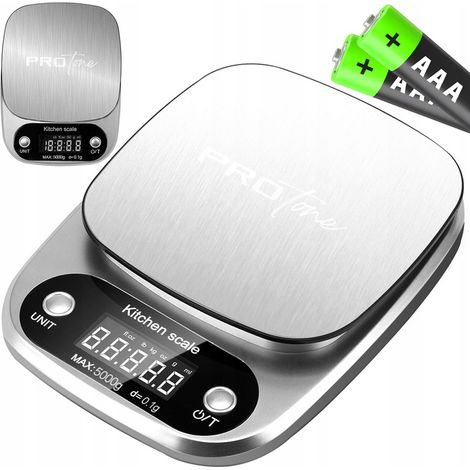 Bilancia elettronica da cucina di precisione 5 kg/0,1 g con display LCD.