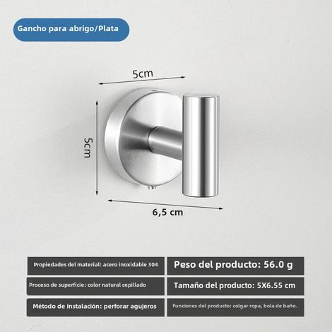 Rack De Toallas De Acero Inoxidable 304 Soporte Pesado Para Baño Gancho Adhesivo Anillo De Toalla Portador De Papel De Toalla Gancho De Bata Montaje En Pared (1/5)