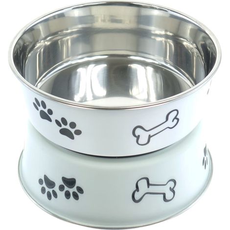 Nobby® Hunde Edelstahlnapf FUSION L Weiß rutschfest Ø 20 cm ca. 1.800 ml (1/3)
