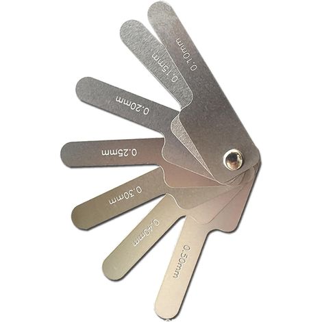 Medidor de espesor dental de 7 hojas, medidor de lámina dental, herramienta métrica de acero inoxidable para medir el espacio entre los dientes (1/5)