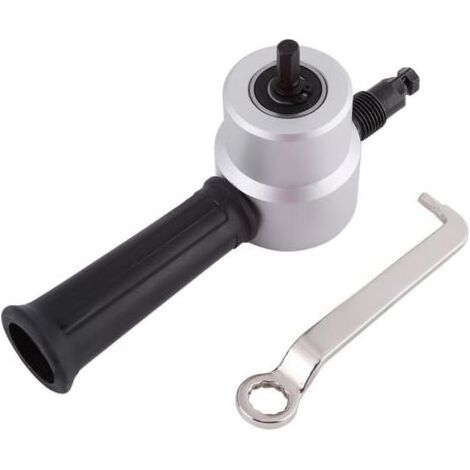 Kit de découpe à double tête en métal avec outil de poinçonnage et cisaillement réglable en puissance électrique, compatible avec perceuse (1/4)