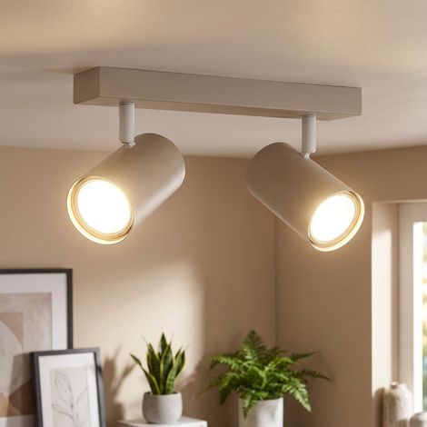 Plafoniera LED Plafoniera Lampada da cucina 2 fiamme color sabbia girevole L 26 cm