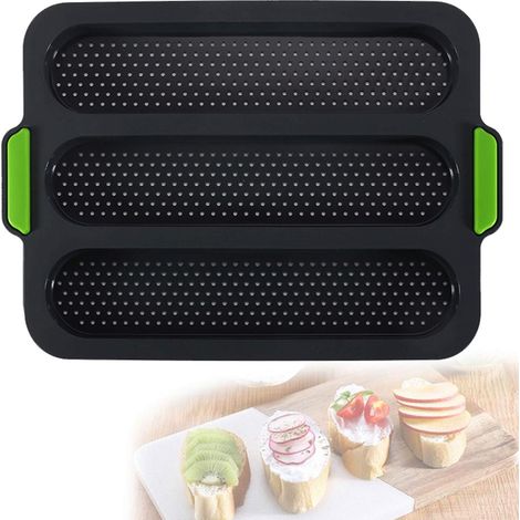 Mini plaque de cuisson rectangulaire, moule à pain antiadhésif en silicone, moule rectangulaire à faire soi-même pour 8 pains (1/4)