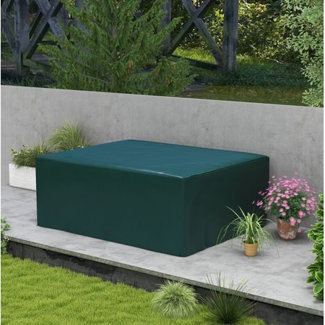 Housse de protection mobilier de jardin 235x190x90 cm en PE vert foncé, anti-UV extérieur – MEUBLIV (1/5)