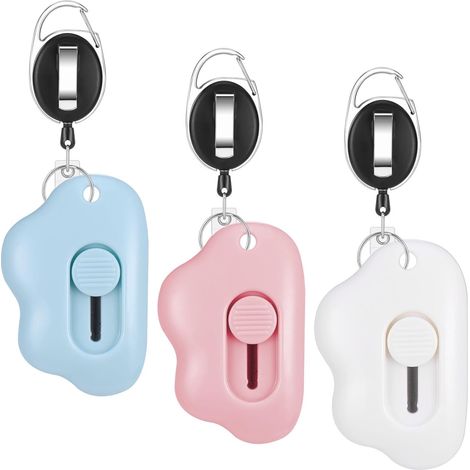 Couteau de Papeterie, Mini Couteau Utilitaire Portable avec Porte-clés Retractable, Mini Ouvre-Lettre, Mini Cutter Standard, Box Cutter pour la Papeterie, Papier, Papier Découpe, Carton (1/5)