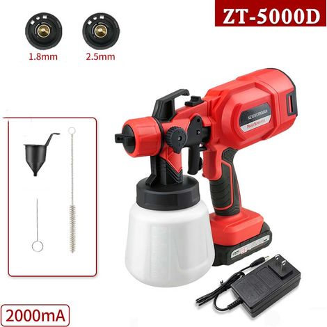 Sistema eléctrico de pulverización de pintura para superficies de trabajo pequeñas y medianas, para pinturas y esmaltes, control de cantidad de pintura 800 ml ZT-5000D (1/5)