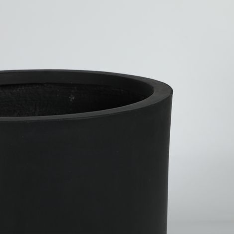 Ensemble de 2 jardinières rondes en béton, grands pots décoratifs rustiques faits main pour l'extérieur et l'intérieur, avec trous de drainage, pour la maison, le jardin et la terrasse, 34 x 32 cm et (1/5)