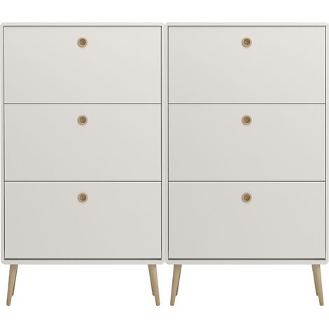 Softline meuble à chaussures 6 claquement de portes blanc. (1/3)