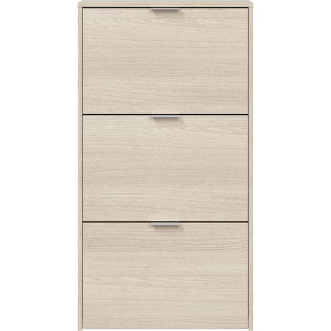 Meuble Chaussures Chêne 3 Portes Rangement Compact, Design Chêne - Forés/arkit (1/5)