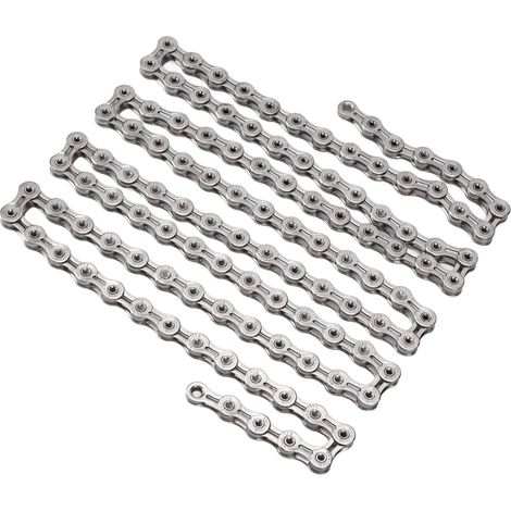 Chaîne de vélo 11 vitesses en acier creux 1/2" x 11/128" pour VTT et vélo de course, 116 maillons, durable et légère (1/5)