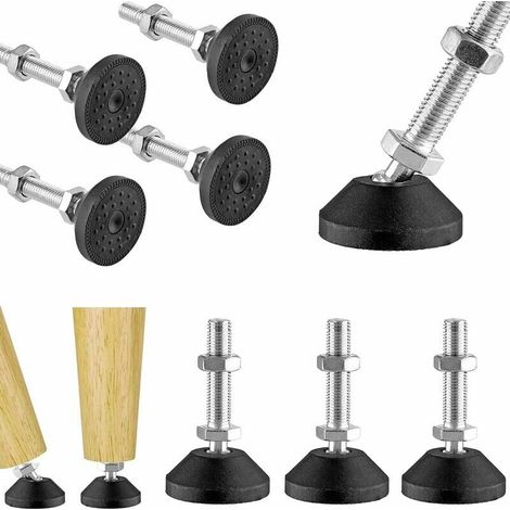 8 pièces Pieds de Mise à Niveau 50M10, Pieds de Meuble réglables, Pieds de Meuble en Acier Inoxydable avec Fondation Artificielle, Direction réglable, Broche de réglage, vis de réglage (1/5)