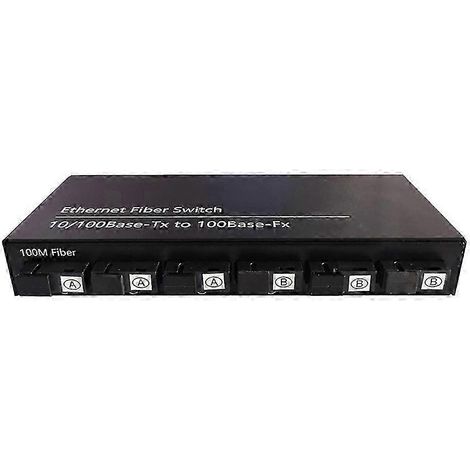 Commutateur Ethernet 6 ports 10/100M, 6 ports fibre optique, émetteur-récepteur fibre optique 2UTP RJ45 de 25 km, convertisseur de média optique, prise européenne unique WHBYV (1/4)