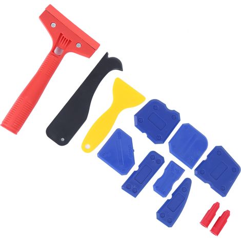 Kit de 13 pièces pour enlever le mastic plastique : spatule, grattoir, outils de finition pour colle à verre (1/5)