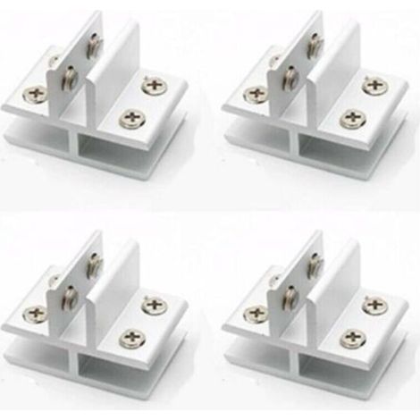 Consoles et taquets pour étagères Lot de 4 pinces en forme de T pour verre sur 3 panneaux latéraux, douches, tables, panneaux de serrage 10-12 mm
