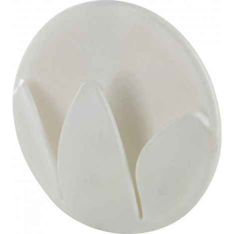 Gancho de tela adhesivo D.60mm, D.12mm, plástico blanco, 2 uds.