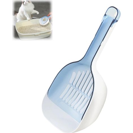 Cat litter scoop - Portable and durable - Large capacity cleaning tool for easy waste disposal and versatile use around the home (blue)