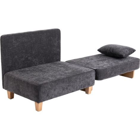 Pour petit appartement ou chambre d'amis, fauteuil lit gain de place avec accoudoirs courbés et poches latérales (1/5)