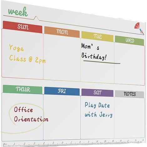 Calendrier magnétique effaçable à sec pour réfrigérateur, tableau blanc, suivi des habitudes, ensemble de calendriers hebdomadaires pour la famille, la maison et l'école (1/5)