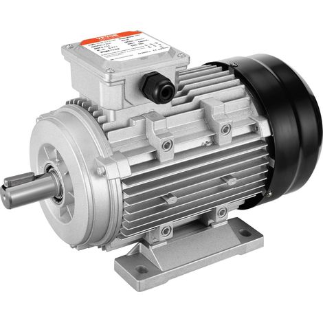 Moteur électrique 2,2 kW moteur de compresseur d'air triphasé, 2890 tr/min, CA 400 V 50 Hz, 4,7 A, cadre 90L, B3, arbre à clavette 24 mm, rotation CW/CCW pour machines agricoles et équipements (1/5)
