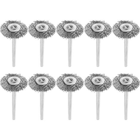 Kit di lucidatura KZQ Mini con 10 spazzole metalliche, utensile rotante in acciaio inossidabile, dischi di pulizia per smerigliatrice, utensile rotante, trapano elettrico (1/4)