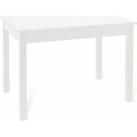Ausziehbarer Esstisch komplett aus Melaminholz 90x160 - 200 cm weiß (1/4)