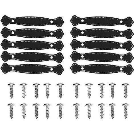 Türgriffe aus Leder für Schränke, Schubladen und Küchenmöbel, Zuggriffe für Schränke und Kommoden, echtes Leder, robuste Verarbeitung, Mehrfachpackung, für den Innenbereich. (1/5)