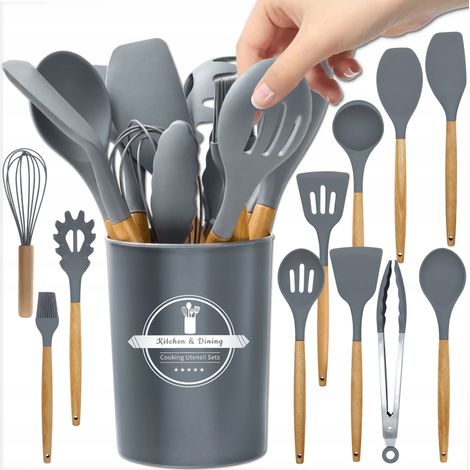 Küchenutensilien-Set aus Silikon, 11-teilig, grau, EL (1/5)