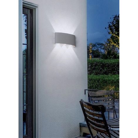 TrAdE Shop Traesio - Applique 16w Up&down Lampada Muro Grigio Esterno Ip65 Luce 4000k 3000k 6500k Es68 - -Bianco Freddo      -