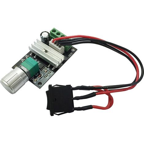 Controlador de velocidad de motor PWM, CC 6-28 V, 3 A, PWM, interruptor reversible de velocidad ajustable, interruptor de control de inversión positiva (1/5)