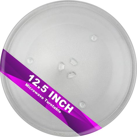 Plateau en verre de rechange pour micro-ondes, diamètre de 31,5 cm, résistant à la chaleur pour four à micro-ondes. (1/5)